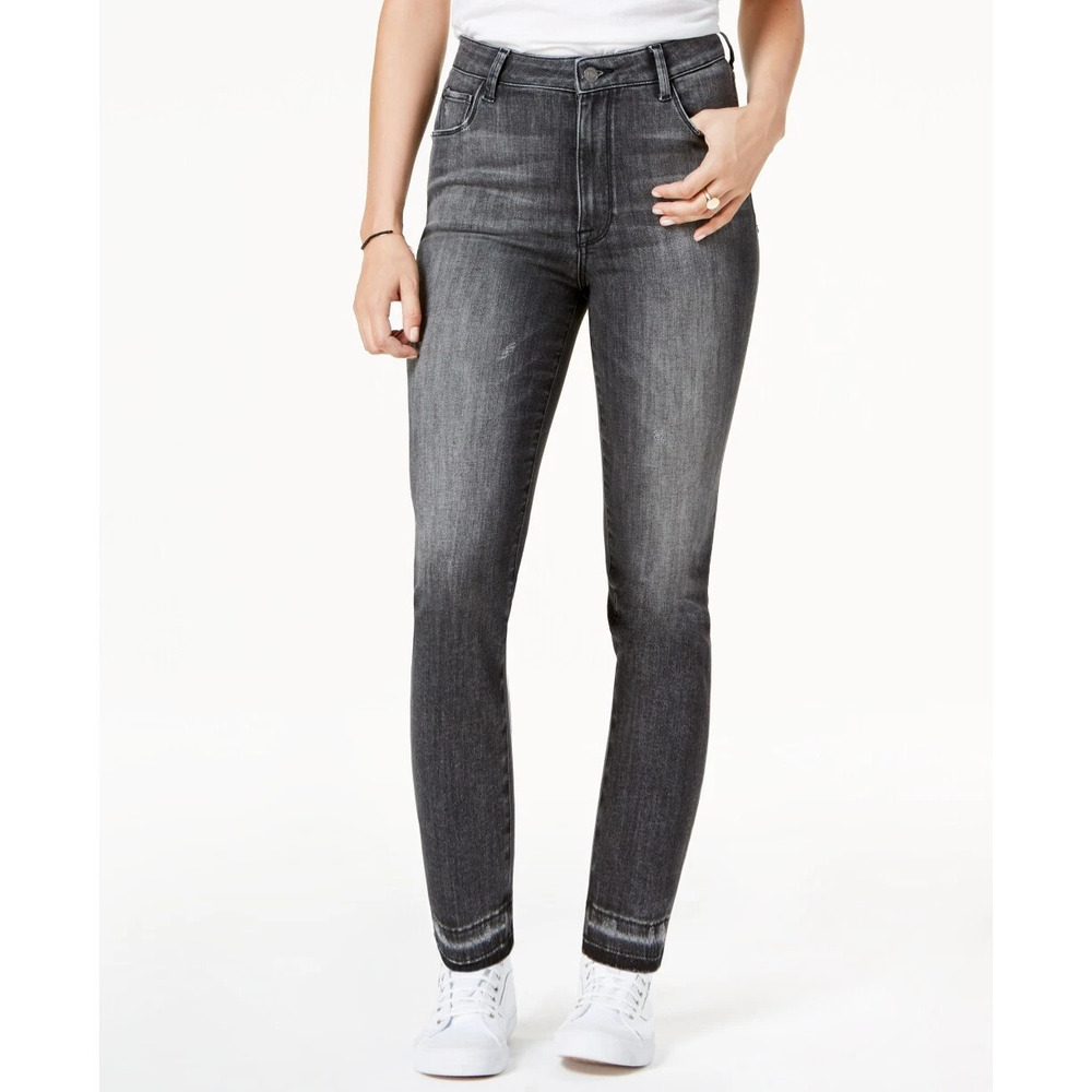 M1858 Womens Audrey High Rise Slim Straight Leg Jeans 14
